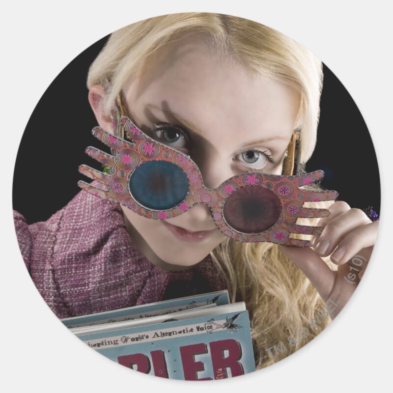 Luna Lovegood Peeks Over Glasses Classic Round Sticker Luna Lovegood Peeks Over Glasses Classic Round Sticker