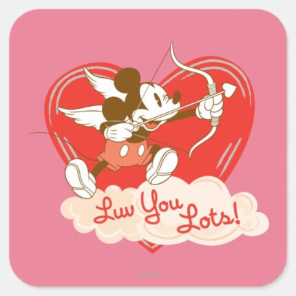 Luv You Lots Square Sticker