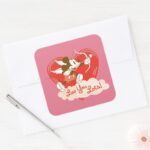 Luv You Lots Square Sticker