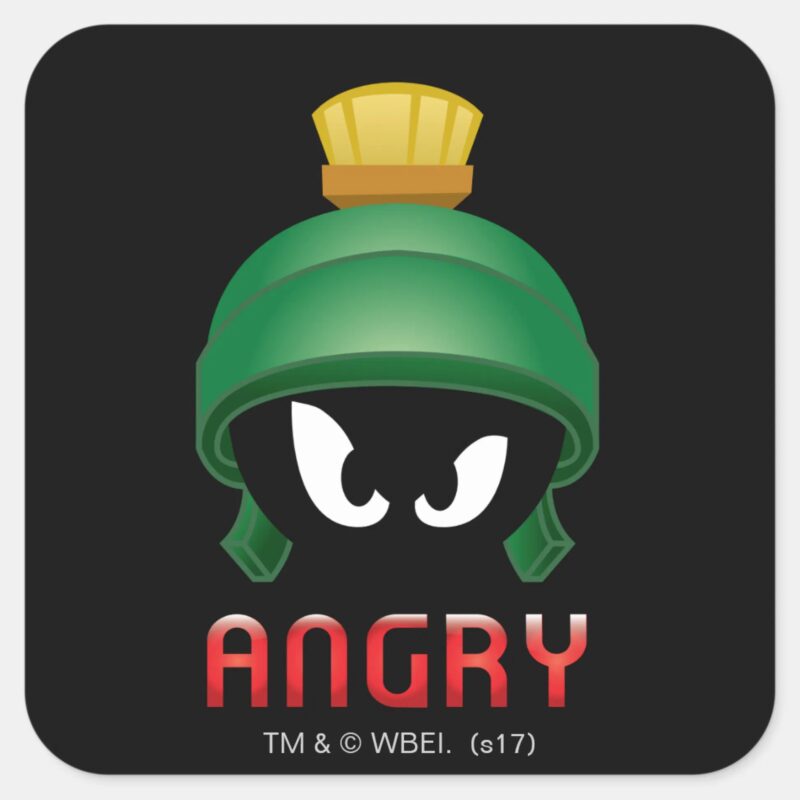 MARVIN THE MARTIAN™ Angry Emoji Square Sticker MARVIN THE MARTIAN™ Angry Emoji Square Sticker
