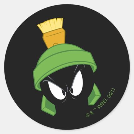 MARVIN THE MARTIAN™ Angry Face Classic Round Sticker