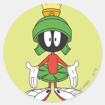 MARVIN THE MARTIAN™ Arms Open Classic Round Sticker