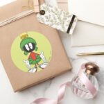 MARVIN THE MARTIAN™ Arms Open Classic Round Sticker