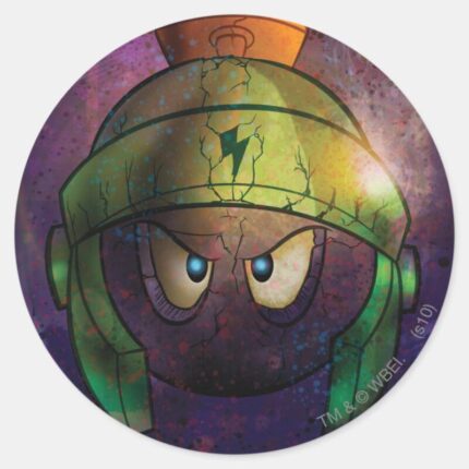 MARVIN THE MARTIAN™ Battle Hardened Classic Round Sticker