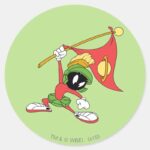 MARVIN THE MARTIAN™ Claiming Planet Classic Round Sticker