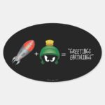 MARVIN THE MARTIAN™ Emoji Equation Oval Sticker