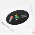 MARVIN THE MARTIAN™ Emoji Equation Oval Sticker