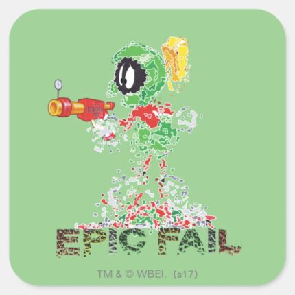 MARVIN THE MARTIAN™ Epic Fail Square Sticker