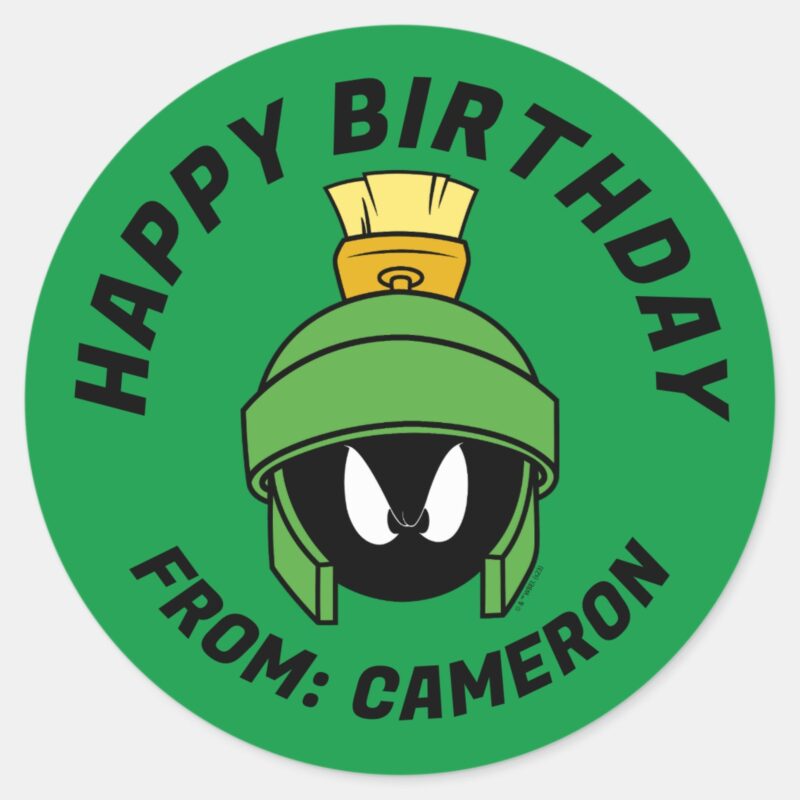 MARVIN THE MARTIAN™ Mad Happy Birthday Classic Round Sticker MARVIN THE MARTIAN™ Mad Happy Birthday Classic Round Sticker