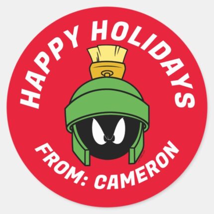 MARVIN THE MARTIAN™ Mad Happy Holidays Classic Round Sticker