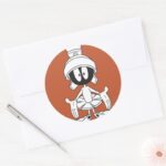 MARVIN THE MARTIAN™ Open Arms Classic Round Sticker