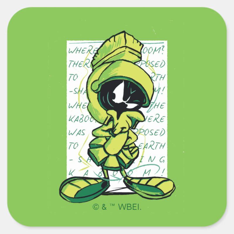 MARVIN THE MARTIAN™ Quote Sketch Square Sticker MARVIN THE MARTIAN™ Quote Sketch Square Sticker