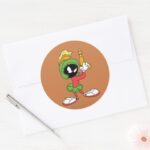 MARVIN THE MARTIAN™ Ready With Laser Classic Round Sticker