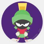 MARVIN THE MARTIAN™ Ready To Attack Classic Round Sticker