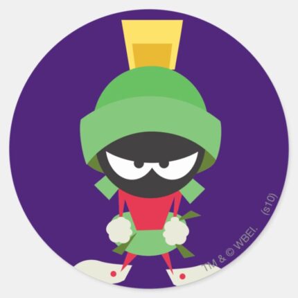 MARVIN THE MARTIAN™ Ready To Attack Classic Round Sticker