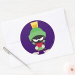 MARVIN THE MARTIAN™ Ready To Attack Classic Round Sticker