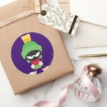 MARVIN THE MARTIAN™ Ready To Attack Classic Round Sticker