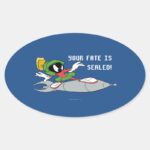 MARVIN THE MARTIAN™ Riding Rocket Oval Sticker