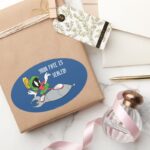 MARVIN THE MARTIAN™ Riding Rocket Oval Sticker