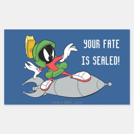 MARVIN THE MARTIAN™ Riding Rocket Rectangular Sticker
