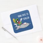 MARVIN THE MARTIAN™ Riding Rocket Square Sticker