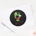 MARVIN THE MARTIAN™ Silhouette With Raygun Classic Round Sticker