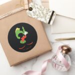 MARVIN THE MARTIAN™ Silhouette With Raygun Classic Round Sticker