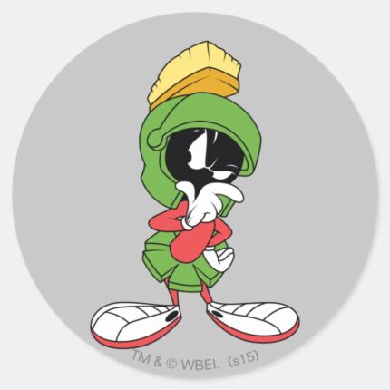 MARVIN THE MARTIAN™ Thinking Classic Round Sticker