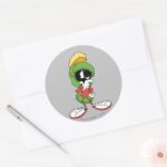 MARVIN THE MARTIAN™ Thinking Classic Round Sticker