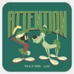 MARVIN THE MARTIAN™ K 9 Attention Square Sticker