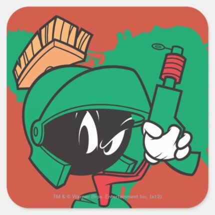 MARVIN THE MARTIAN™ With Laser Pointed Up Square Sticker