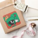 MARVIN THE MARTIAN™ With Laser Pointed Up Square Sticker