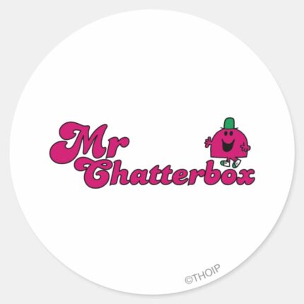 Magenta Mr. Chatterbox Logo Classic Round Sticker