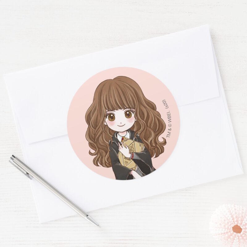 Magical Hermione Granger Watercolor Classic Round Sticker