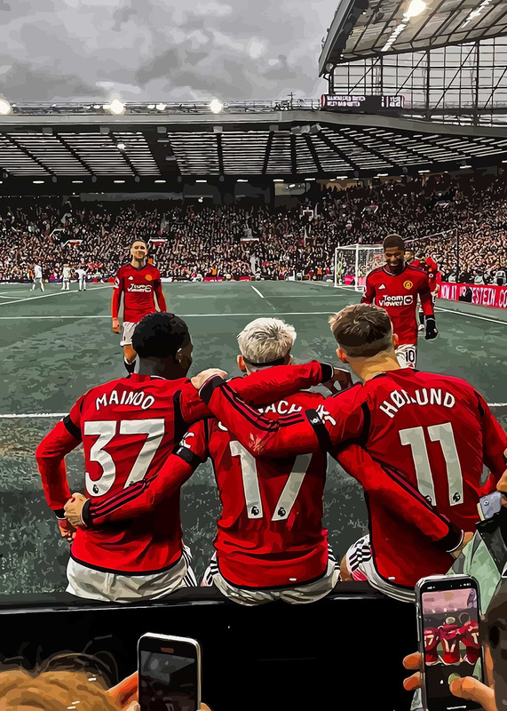 Mainoo Garnacho Hojlund Football Poster