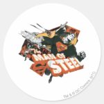Man Of Steel Collage Classic Round Sticker