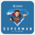 Man Of Steel In Flight Square Sticker