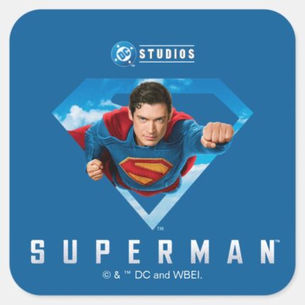Man Of Steel In Flight Square Sticker