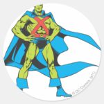 Martian Manhunter Poses Classic Round Sticker