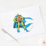 Martian Manhunter Poses Classic Round Sticker