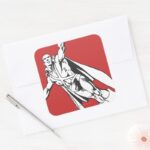 Martian Manhunter Soars 2 Square Sticker