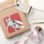 Martian Manhunter Soars 2 Square Sticker