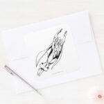 Martian Manhunter Soars 4 Square Sticker