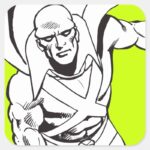 Martian Manhunter Soars 5 Square Sticker