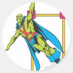 Martian Manhunter Soars Classic Round Sticker