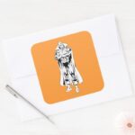 Martian Manhunter Standing Outline Square Sticker