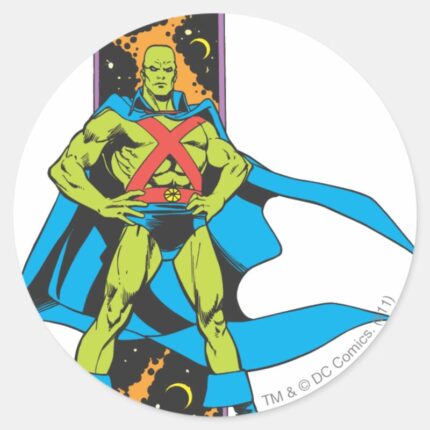 Martian Manhunter Space Backdrop Classic Round Sticker