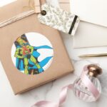 Martian Manhunter Space Backdrop Classic Round Sticker