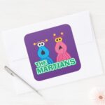 Martians Classic Style Square Sticker