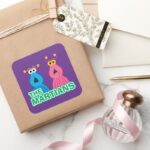 Martians Classic Style Square Sticker